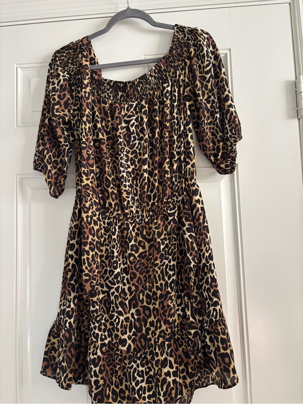 #026 Leopard Print Ladies Romper - Brown Animal Print